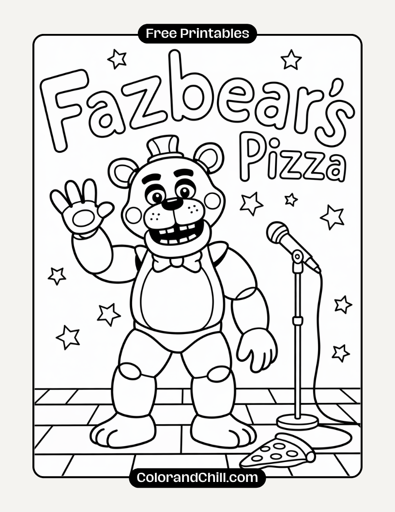Free FNAF Coloring Pages: Print & Color Freddy & Friends
