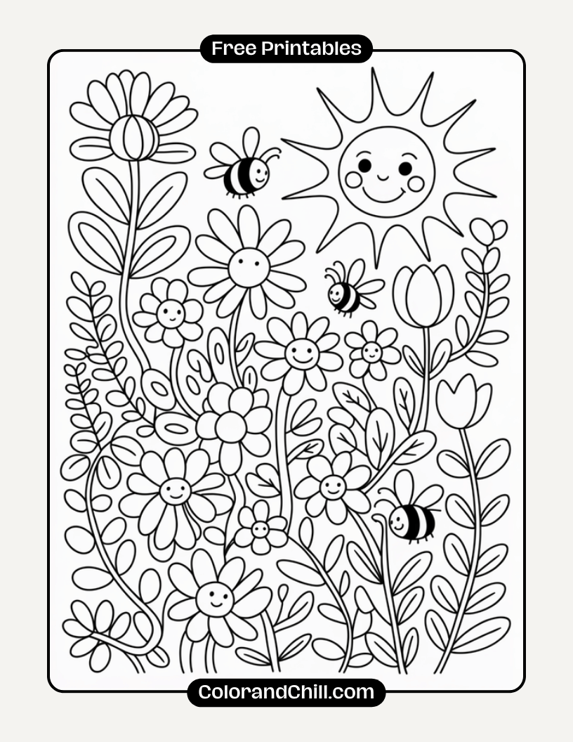 Blooming Floral Coloring Pages for Relaxation & Fun