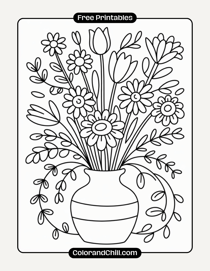 Free Printable Flower Coloring Pages for Kids & Adults