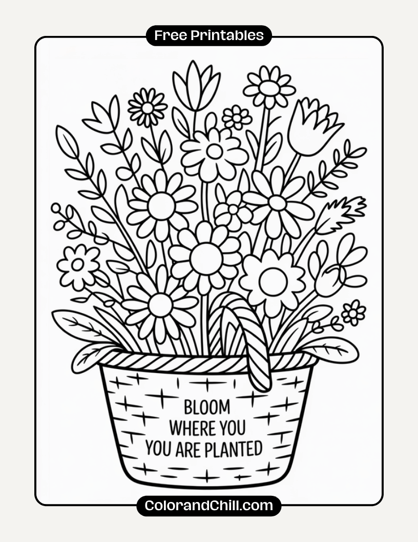 Relaxing Flower Coloring Pages for Adults Stress Relief