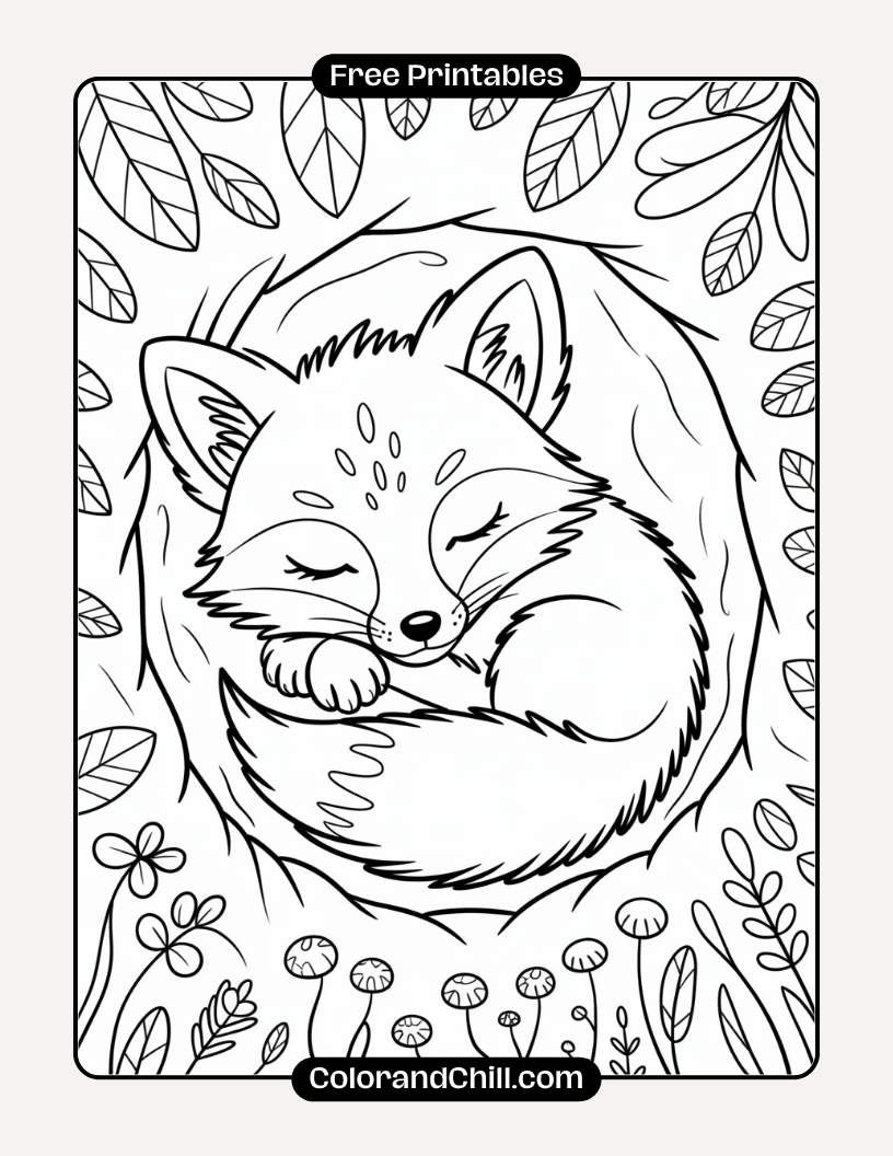 Free Printable Fox Coloring Pages For Kids & Adults