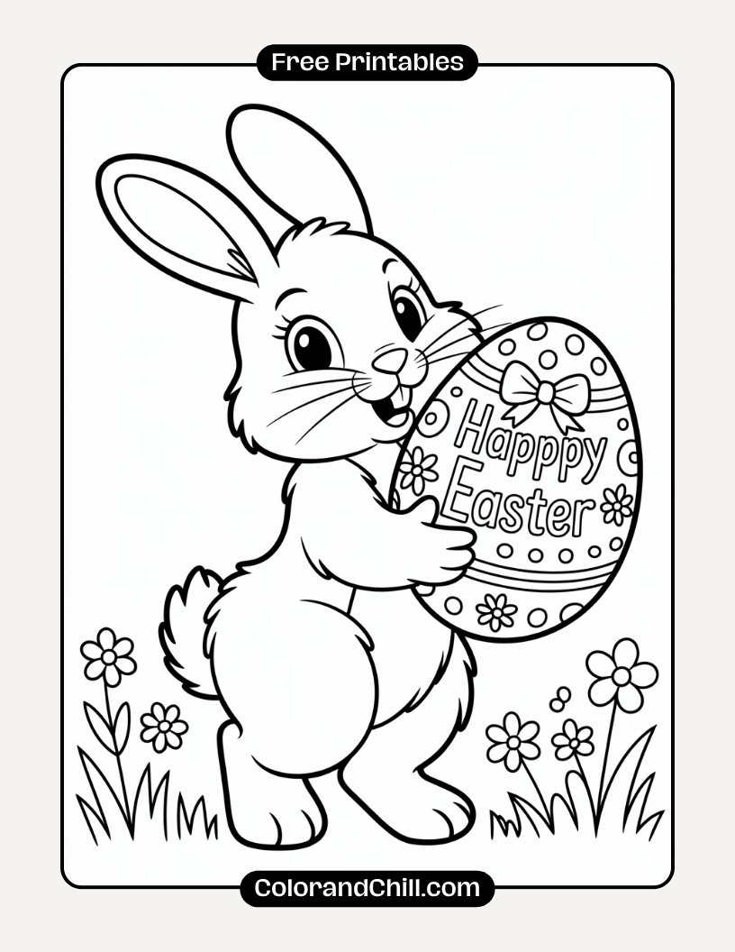 Free Easter Coloring Pages | Printable Bunny & Egg Sheets