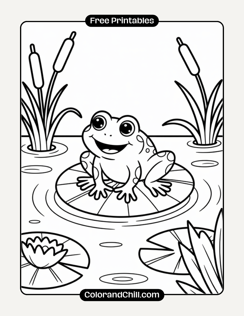 Cute Frog Coloring Pages for Kids Fun Printable Activities