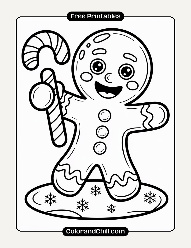Free Gingerbread Man Coloring Page - Print & Color Fun