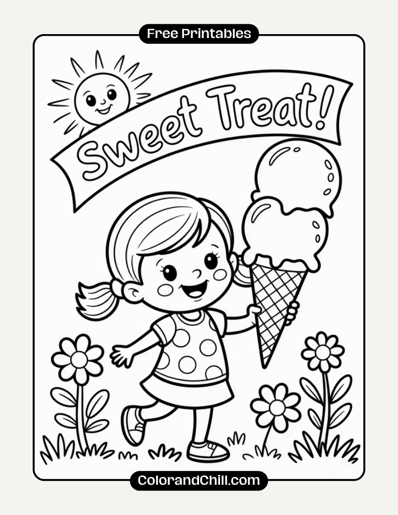 Cute Girl Coloring Pages Free Printable Fun for Kids