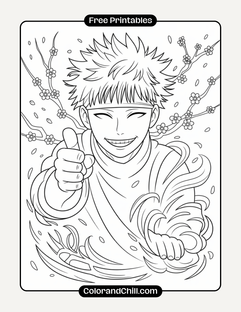 Free Gojo Coloring Pages For Jujutsu Kaisen Fans