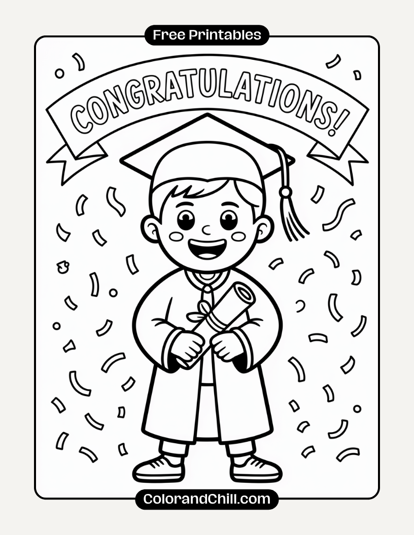 Free Grad Coloring Pages for Adults | Printable & Fun