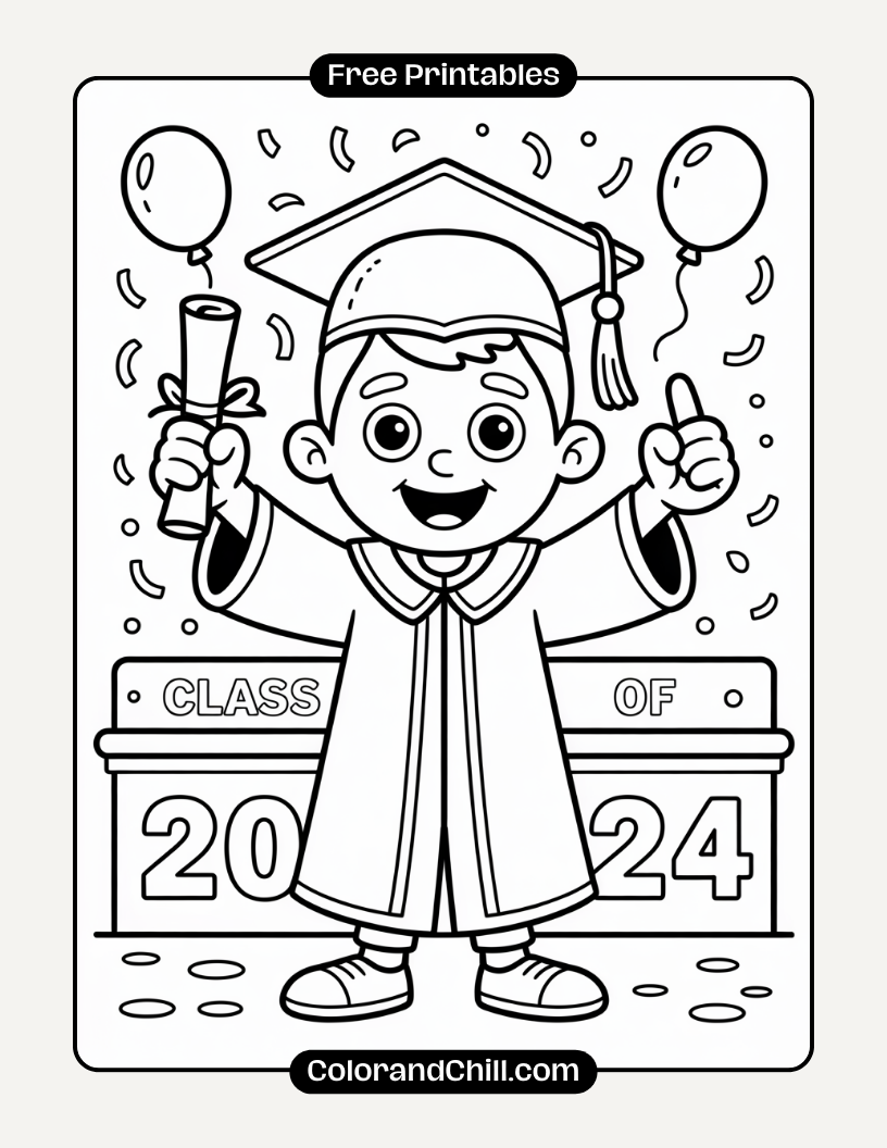 Free Printable Graduation Coloring Pages for 2024