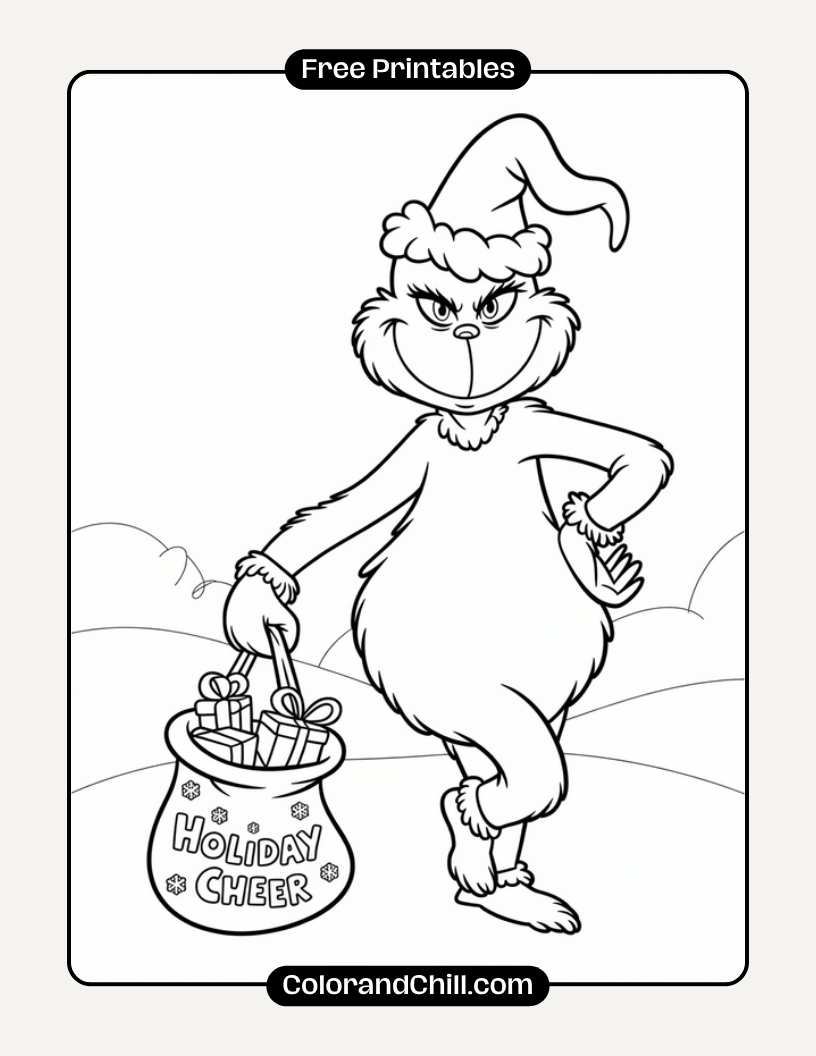 Free Printable Grinch Coloring Pages for Kids & Adults