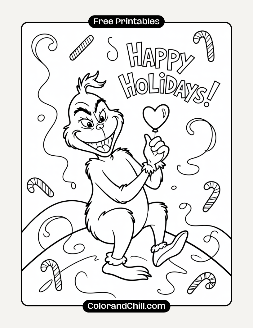 Free Grinch Coloring Pages: Print & Color Fun for Kids