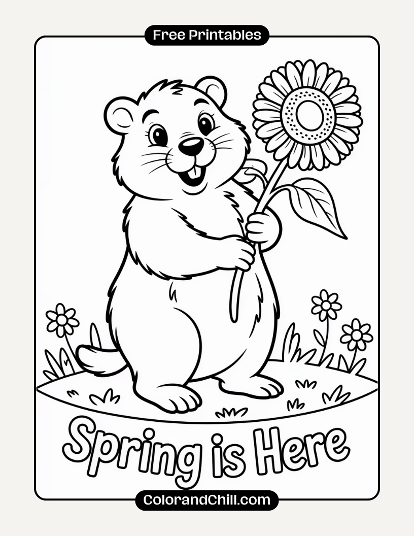 Free Groundhog Day Coloring Pages for Kids