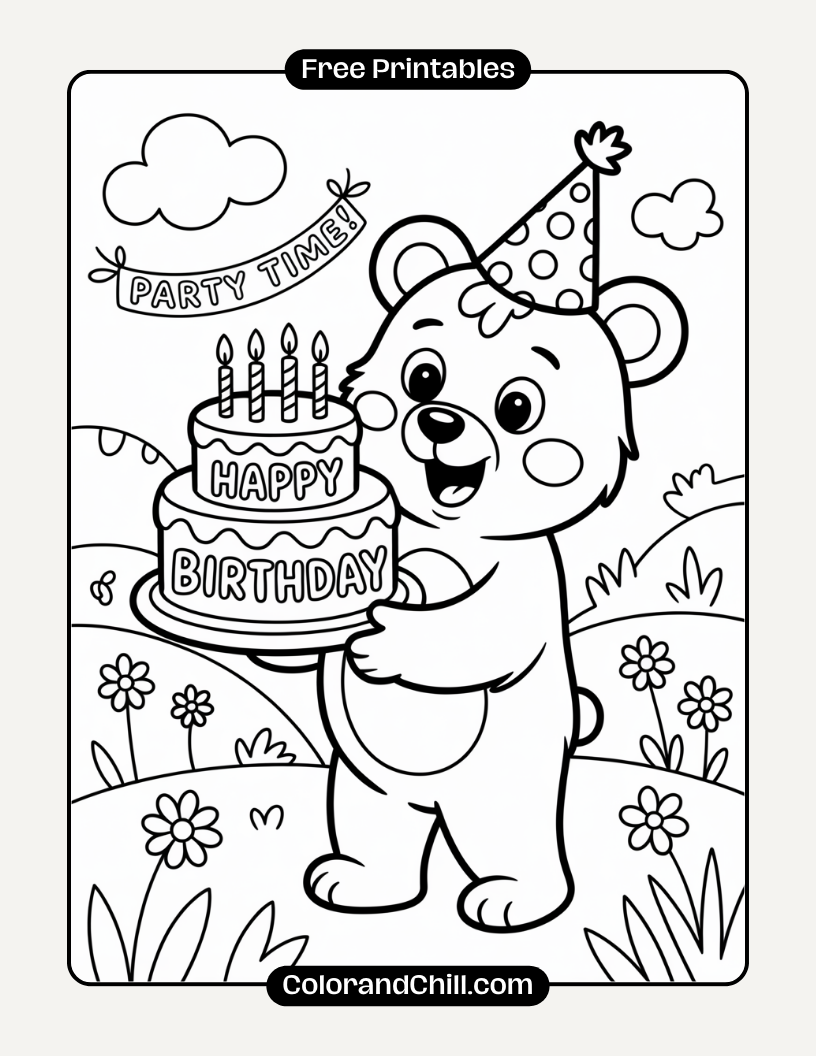 Free Printable Happy Birthday Coloring Pages for Kids