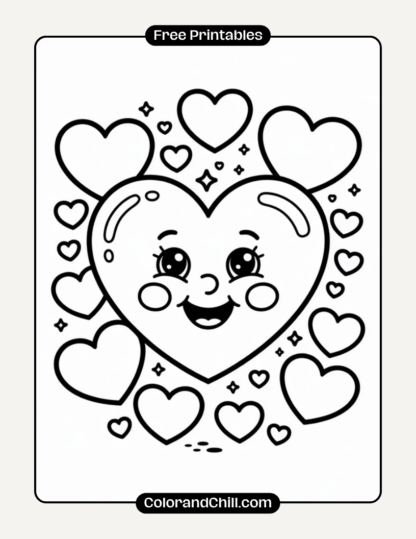 Free Printable Heart Coloring Pages for Kids & Adults