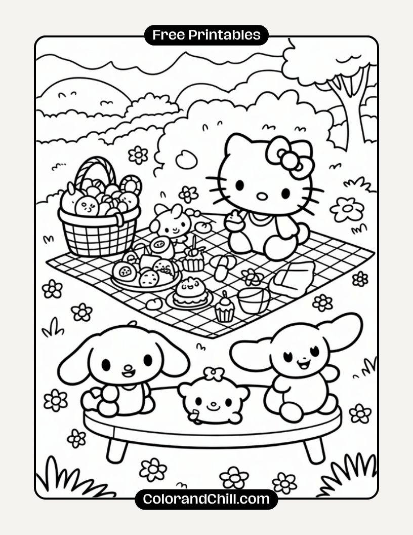 Free Hello Kitty Coloring Pages for Kids - Print & Color!