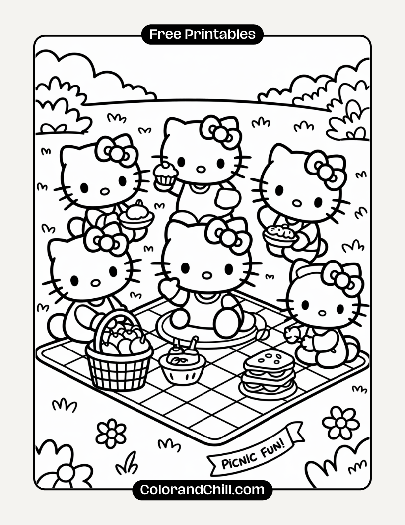 Free Hello Kitty Coloring Pages For Kids & Adults To Print