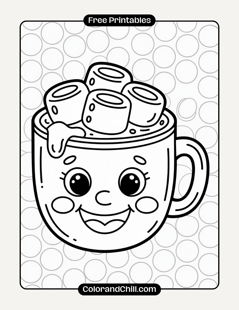 Free Hot Chocolate Coloring Pages for Kids & Adults
