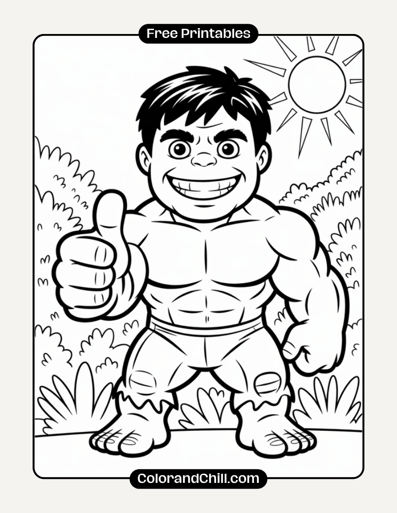 Free Printable Hulk Coloring Pages For Kids & Adults