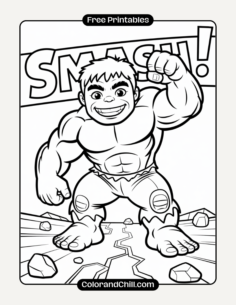 Free Hulk Coloring Pages For Kids | Smash Boredom