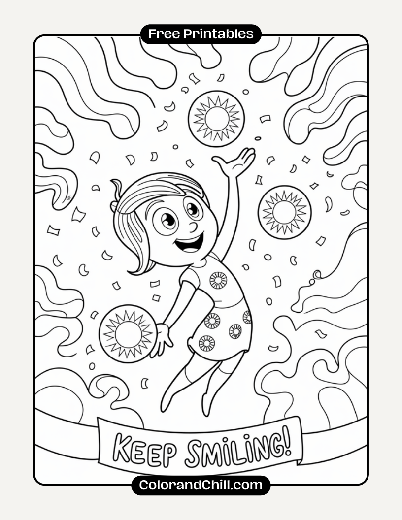 Free Inside Out Coloring Pages: Print & Color Joy & Sadness