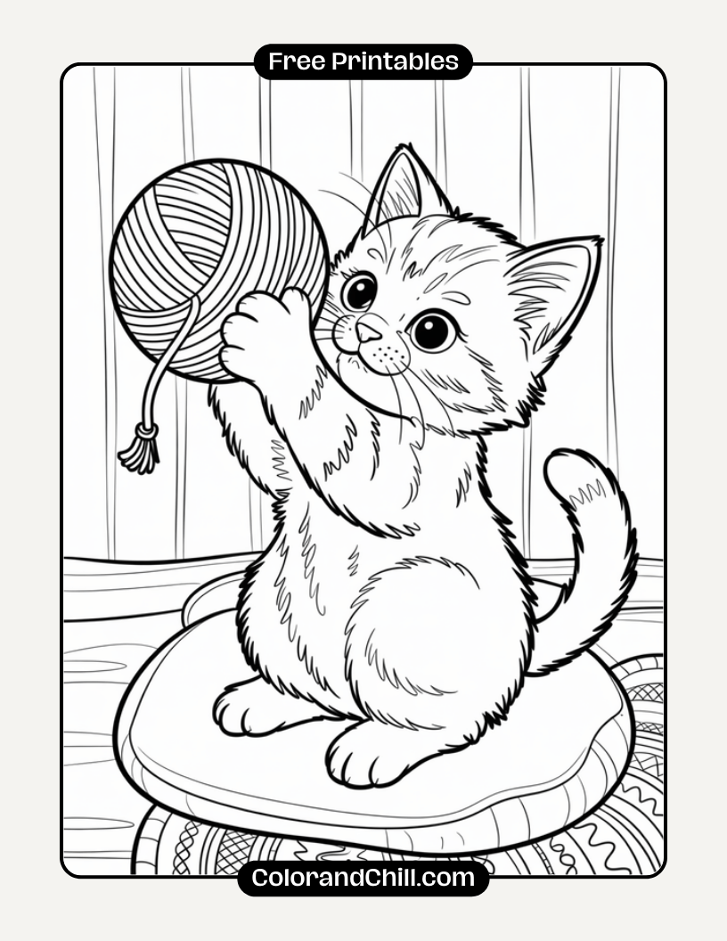 Free Printable Kitty Coloring Pages for Kids & Adults
