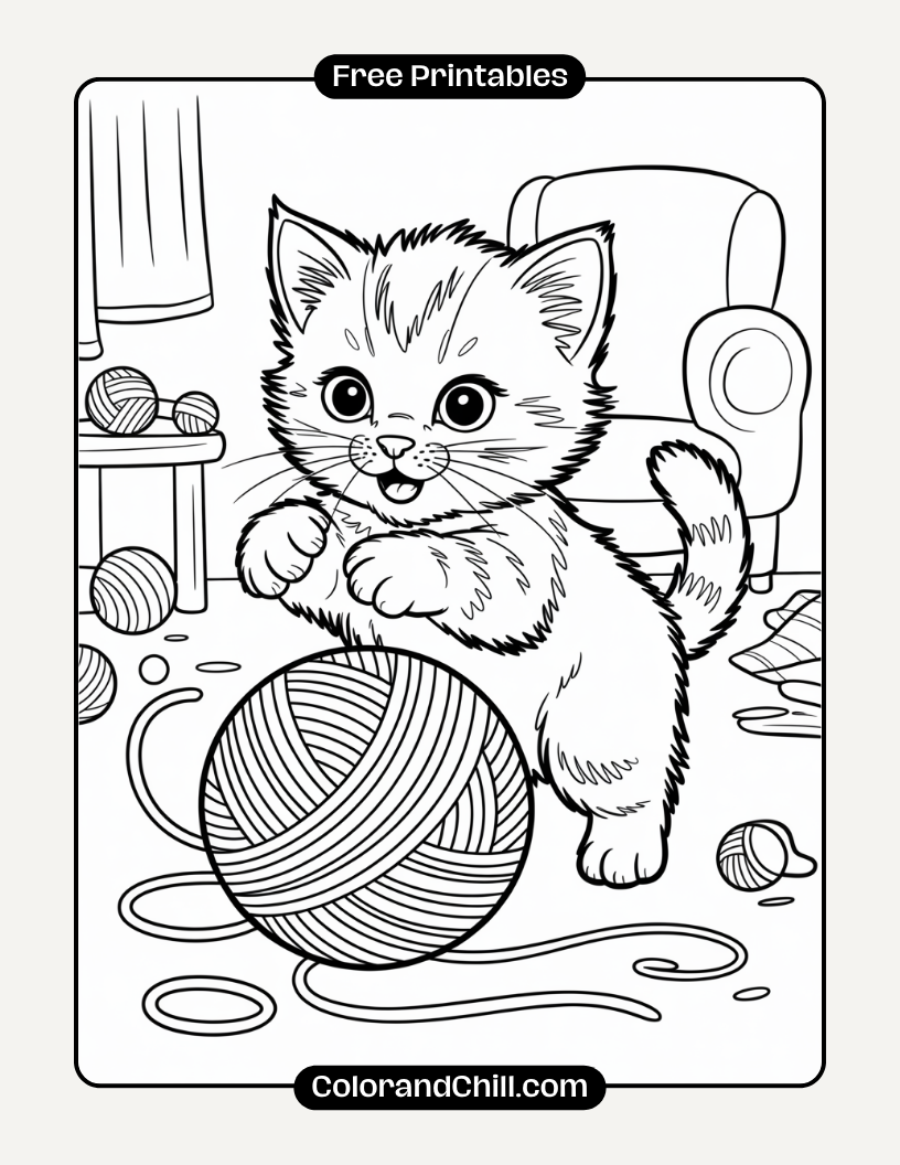 Free Printable Kitty Coloring Pages for Kids & Adults