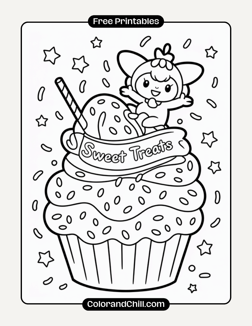 Cute Kuromi Coloring Pages Free Printable Fun for Kids