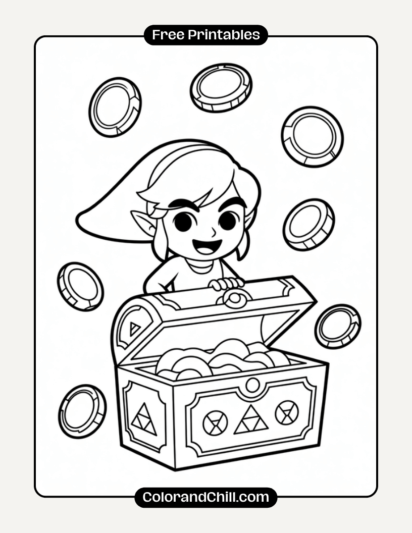 Free Printable Link Zelda Coloring Pages for Kids