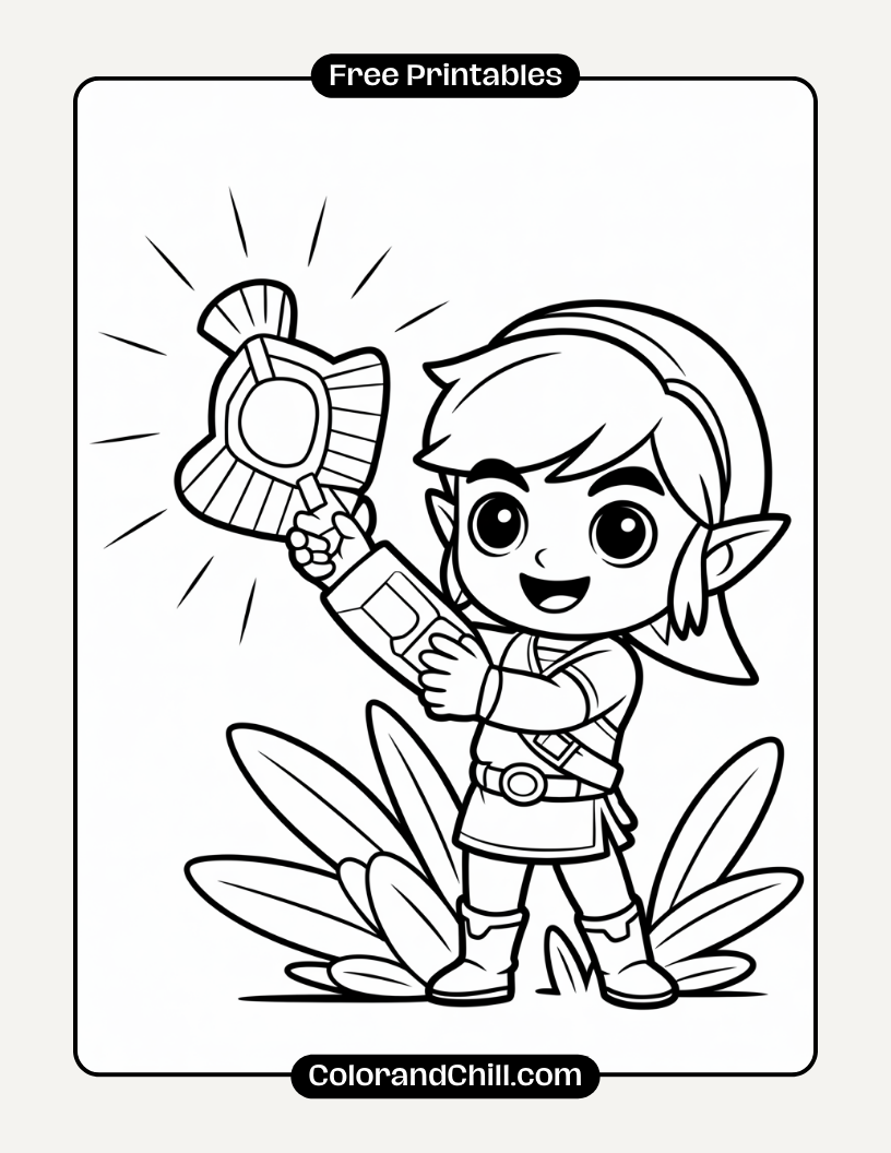 Free Printable Link Zelda Coloring Pages For Kids