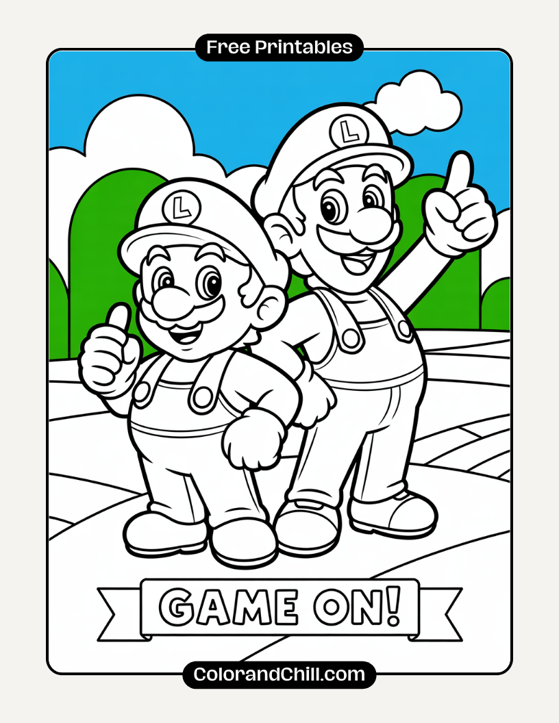 Free Mario & Luigi Coloring Pages - Print & Play Fun!