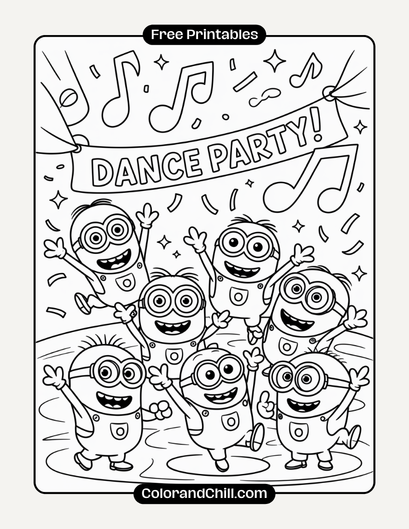 Free Printable Minions Coloring Pages for Kids Fun & Easy