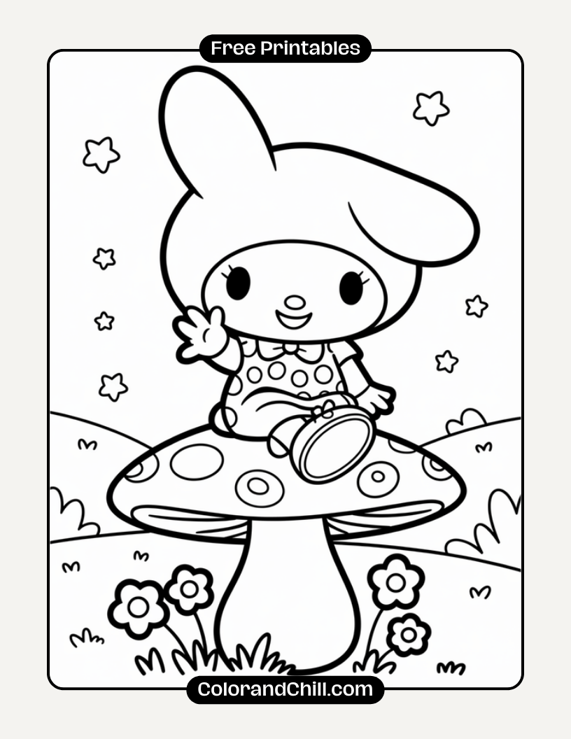 Free Printable My Melody Coloring Pages for Kids