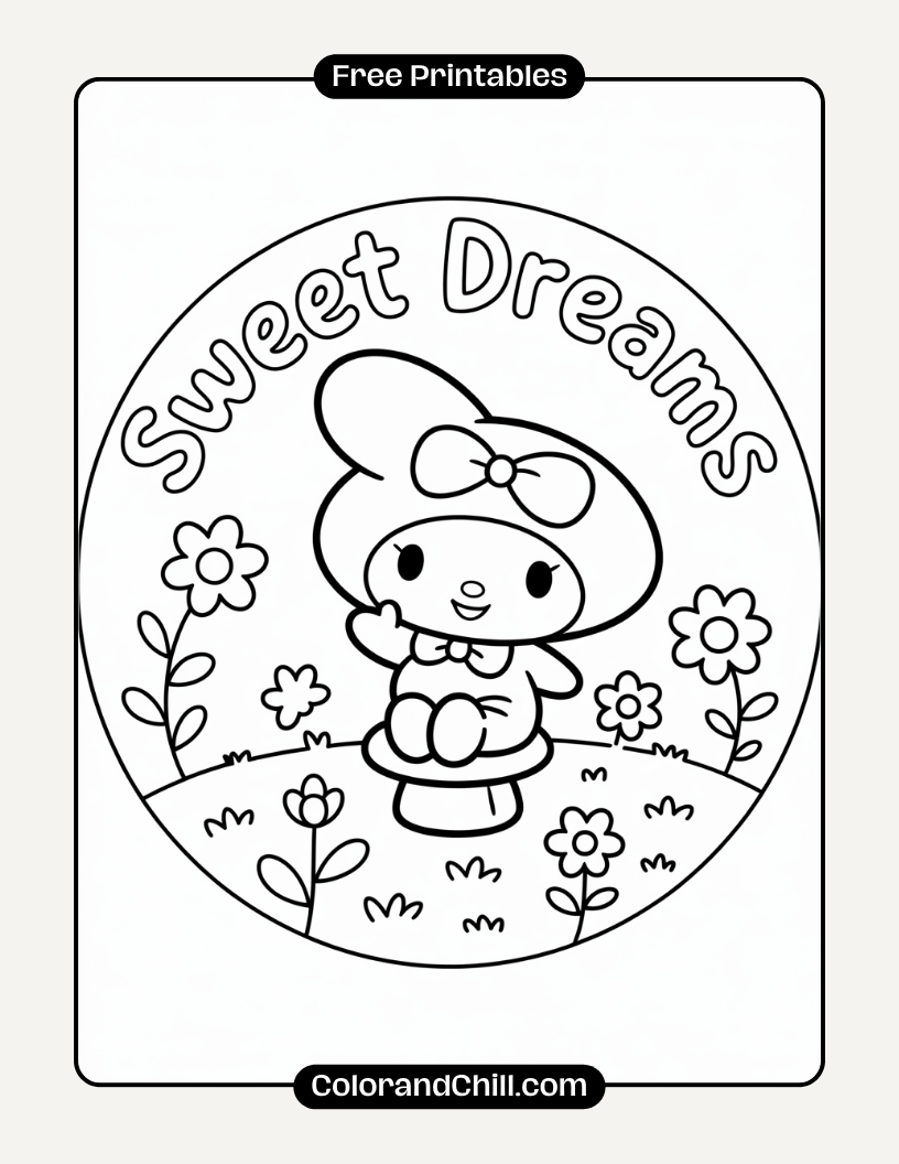 Free Printable My Melody Coloring Pages for Kids