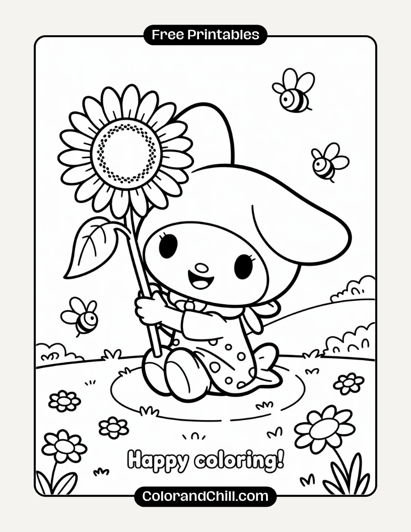 Free Printable My Melody Coloring Pages for Kids