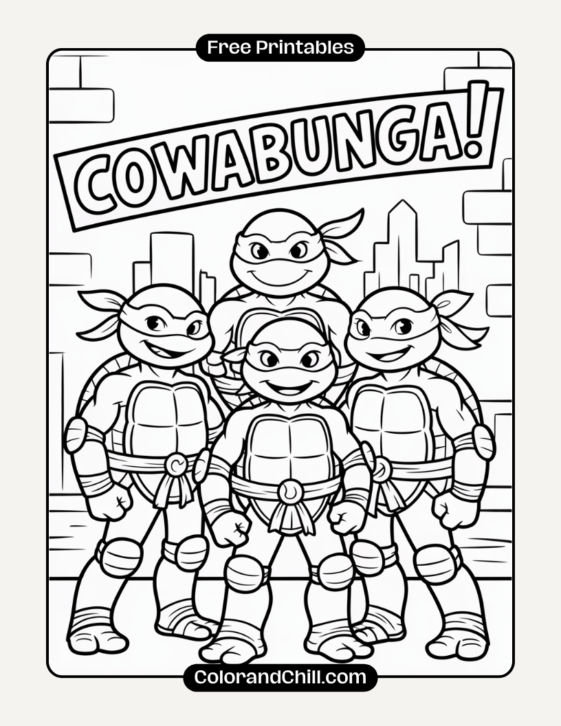 Free Ninja Turtles Coloring Pages: Leonardo, Donatello & More