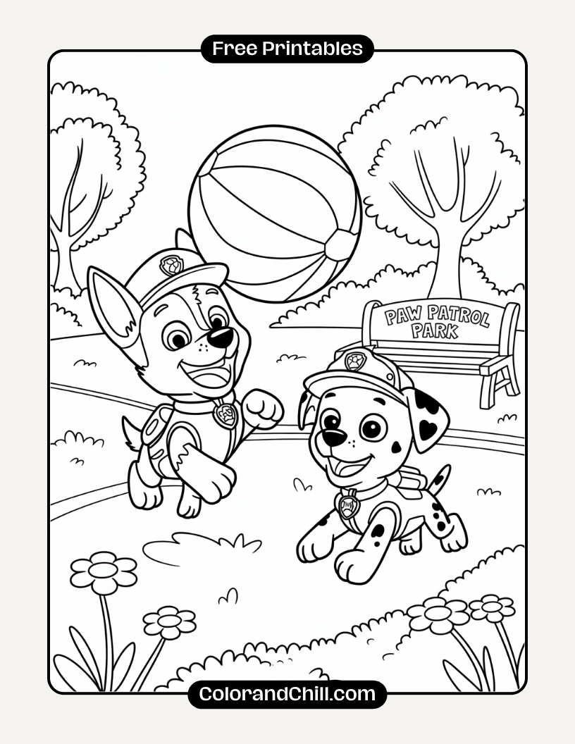 Free Printable Paw Patrol Coloring Pages for Kids