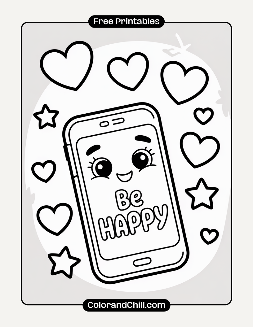 Free Printable Phone Coloring Pages for Kids Fun & Creative