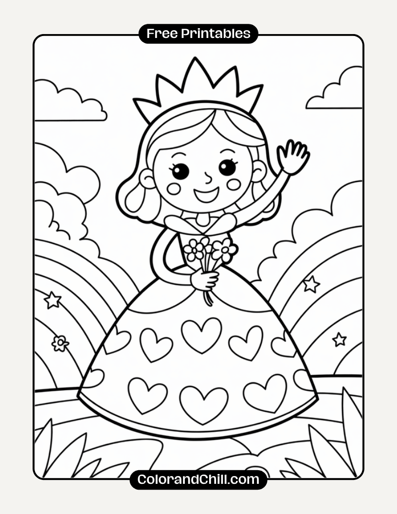 Magical Princess Coloring Pages for Kids (Free Printable!)