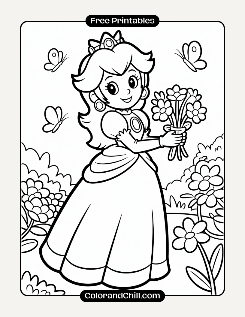 Free Printable Princess Peach Coloring Pages For Kids