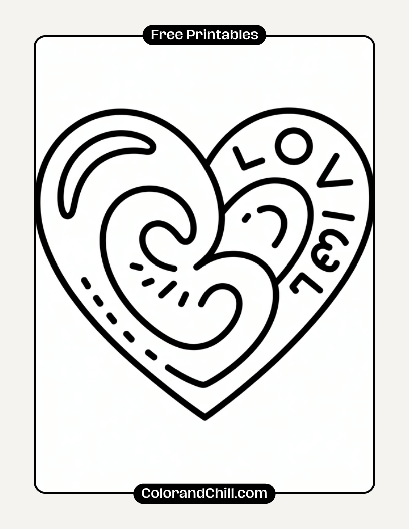 Free Printable Heart Coloring Pages for Kids & Adults