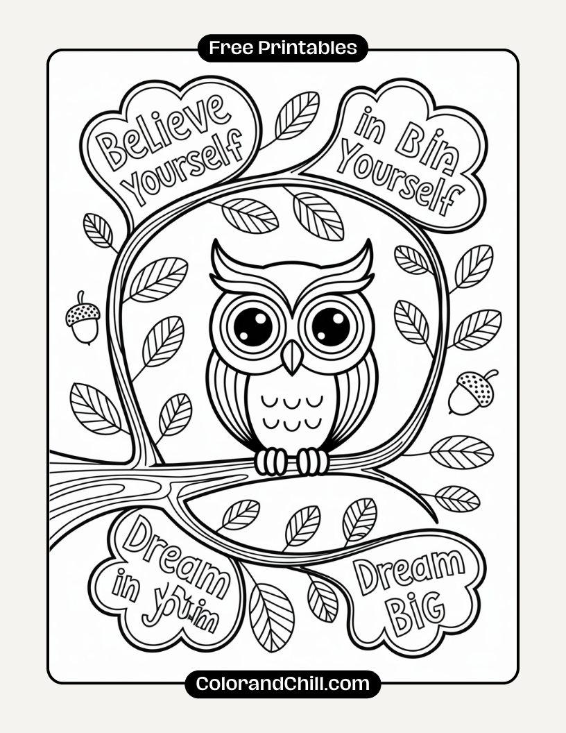 Free Printable Quote Coloring Pages for Adults Stress Relief