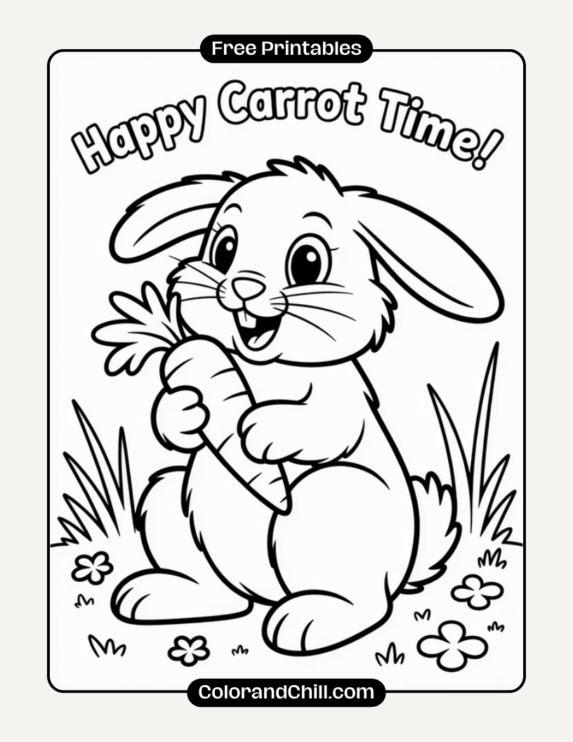 Cute Rabbit Coloring Pages for Kids Fun & Free Printables