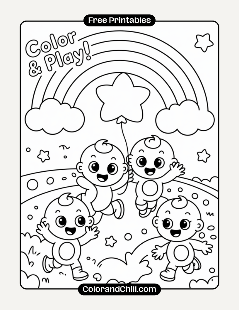 Rainbow Friends Coloring Page Free Printable Fun for Kids