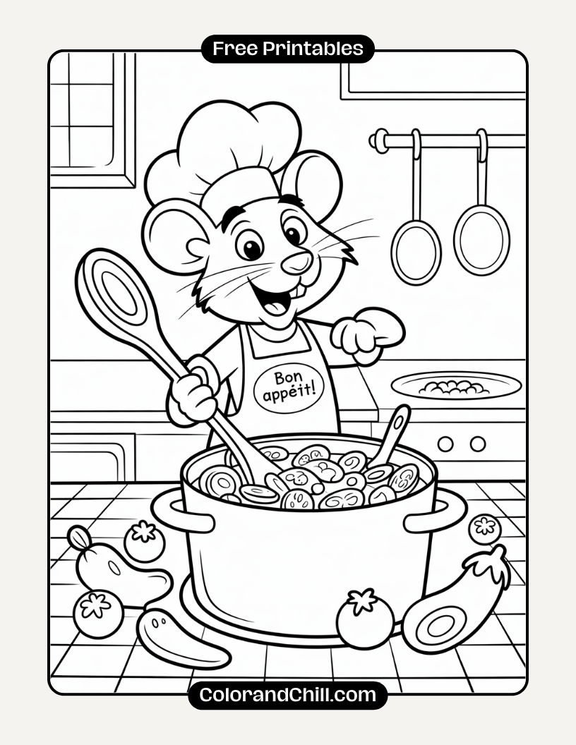 Free Printable Ratatouille Coloring Pages for Kids Fun