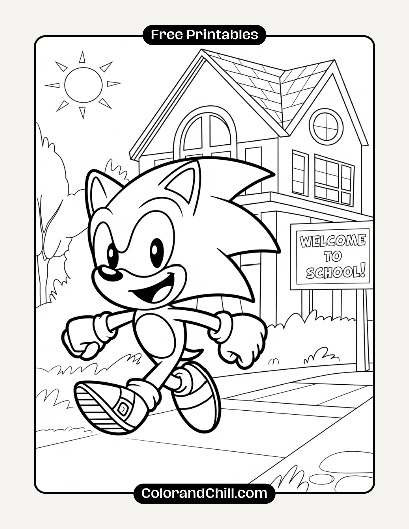 Sonic Back to School Coloring Fun Free Printable
