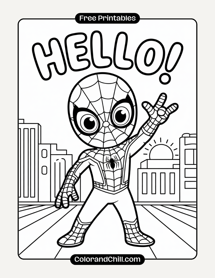 Free Spiderman Coloring Pages For Kids & Adults
