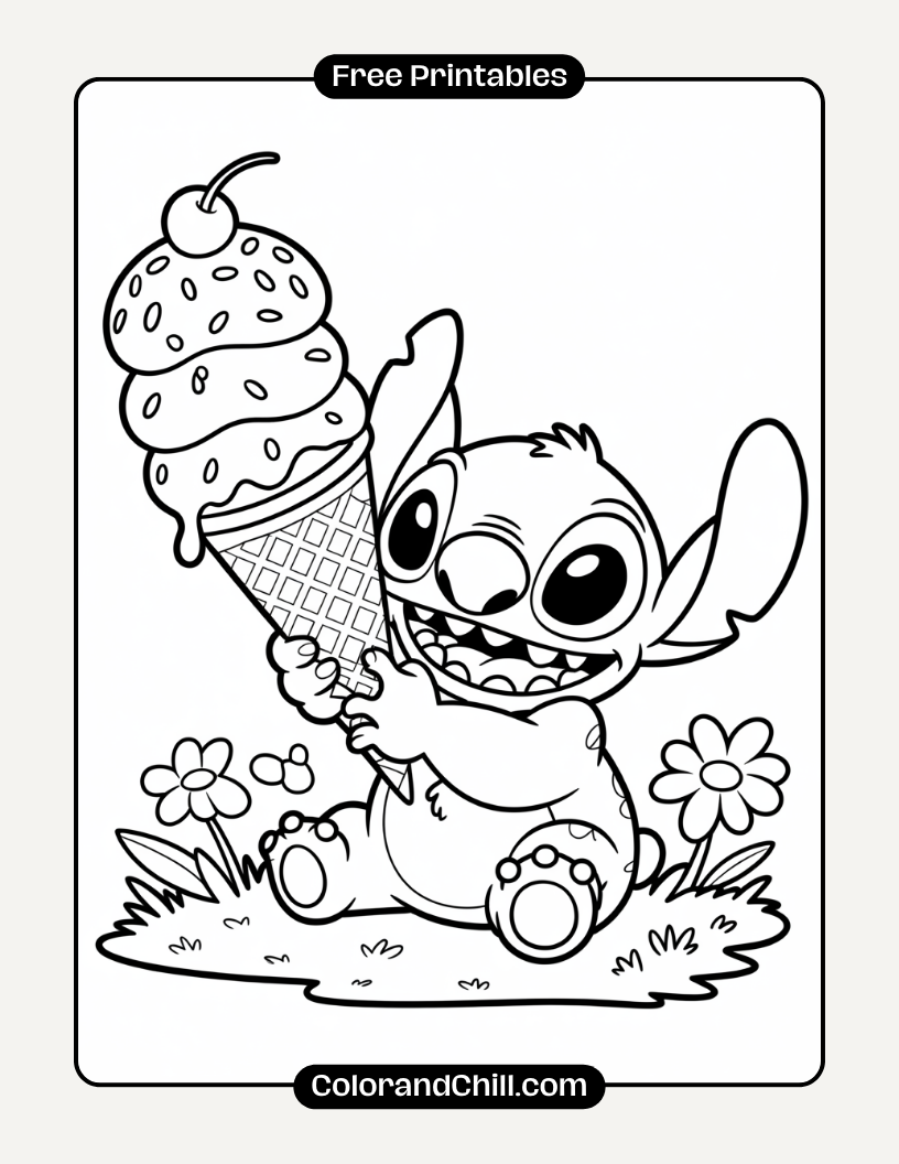 Free Stitch Coloring Pages: Print & Color Disney Fun