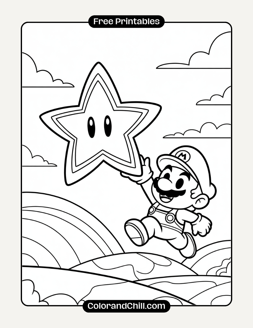 Free Printable Super Mario Bros Coloring Pages for Kids