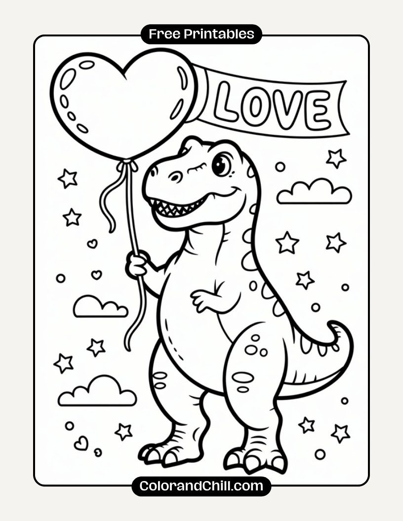 Roar into Fun with This T-Rex Coloring Page for Kids