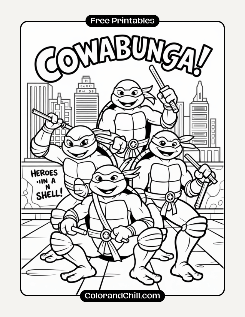 Free TMNT Coloring Pages | Leonardo, Donatello & More
