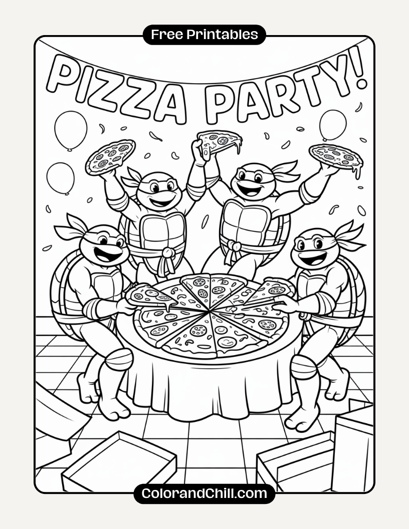 Free Printable TMNT Coloring Pages for Kids (Instant Download)